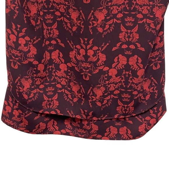 Cabi Tank Top Burgundy w/ Red/Pink Images Women’s Size XS - Picture 3 of 11